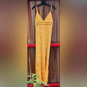 Lace maxi wedding guest dress